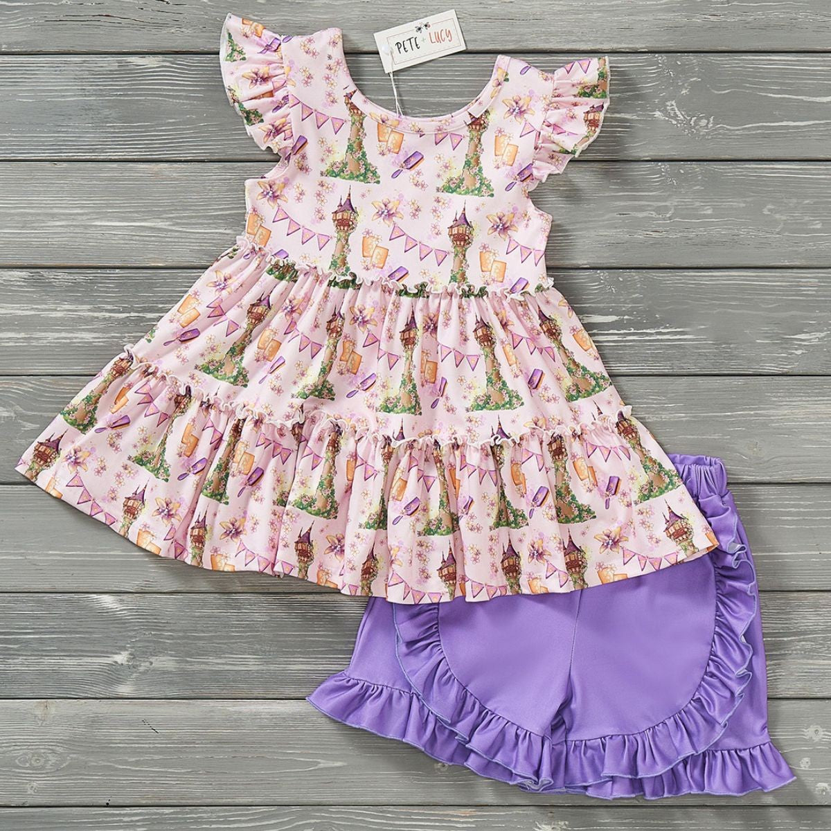 Let your hair down purple short set