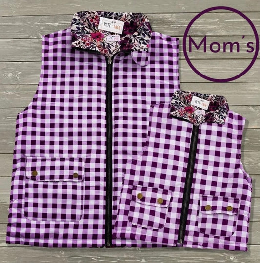 Mommy + Me Vest- Plum Petals